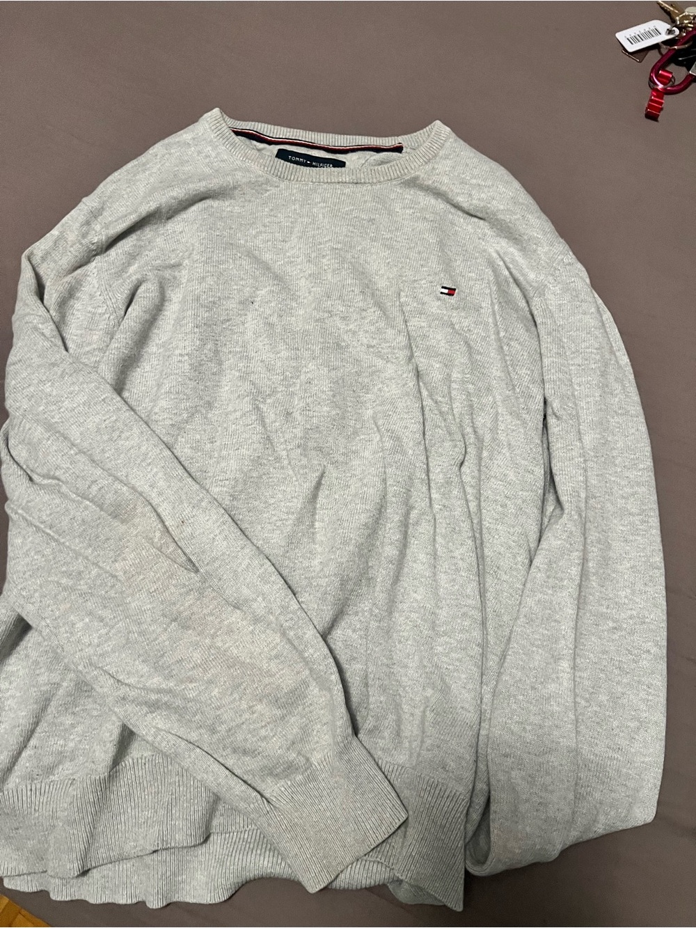 Tommy Hilfiger Men's Heather Gray Crewneck Sweater